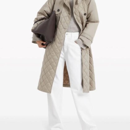 Belted Quilted Trench Coat